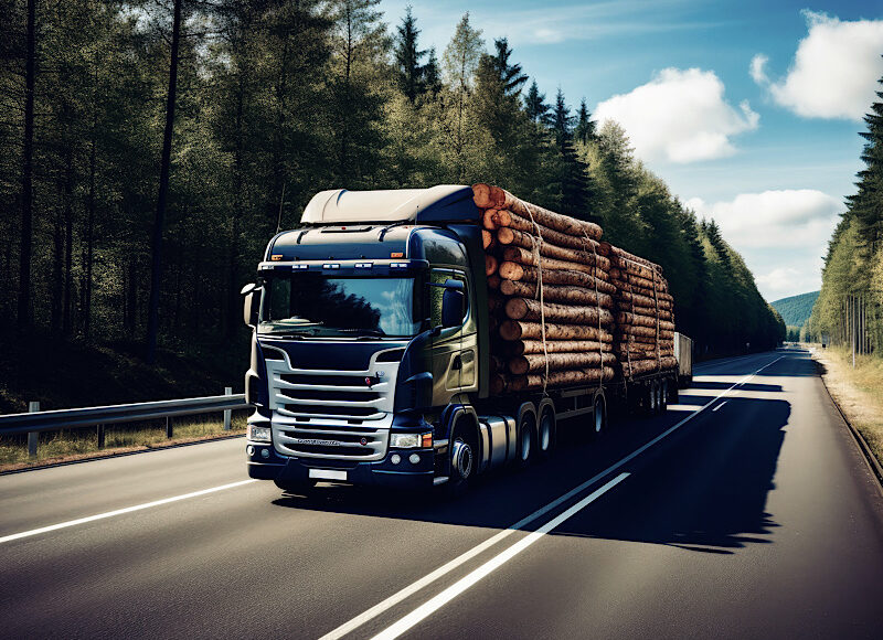 Timber Transporter on Autobahn